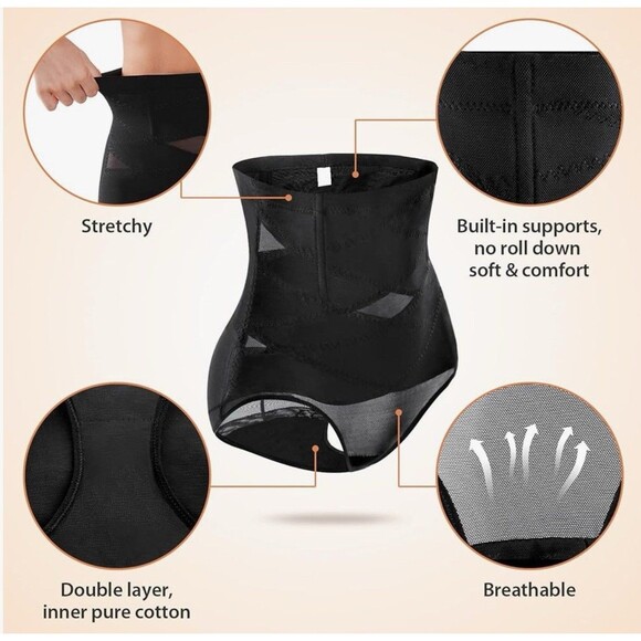 SIMIYA Tummy Control Shapewear for Women High Waisted Shapewear  2XL Black - Picture 4 of 5